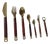 Modern Danish Brass and Teak Cutlery from Carl Cohr, 1960s, Set of 48 For Sale