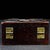 1980s Hardwood Jewelry Box With Mother of Pearl Inlay & Brass Lock, Chinoiserie Keepsake Box For Sale - Image 9 of 9