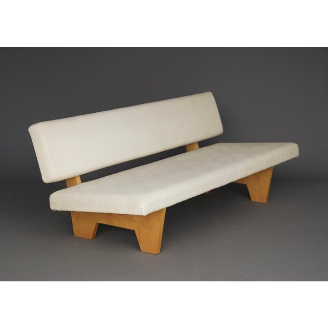 Wood Vintage Dutch Compact Sofa with Wooden Base in the style of Pastoe, 1950s For Sale - Image 7 of 18