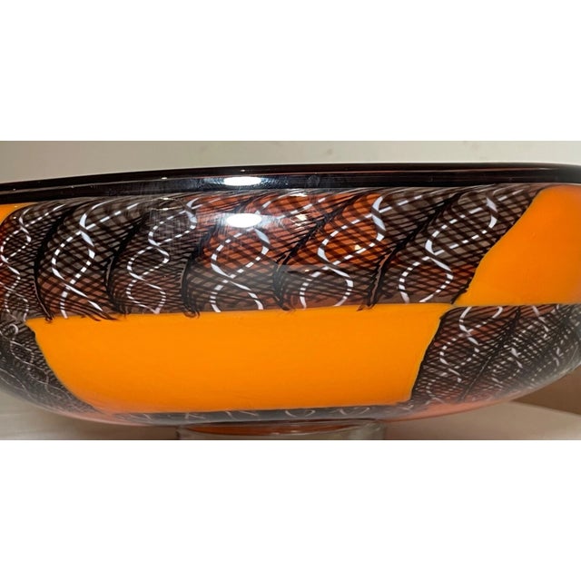 Orange Hand Blown Orange Harry Stuart RPM Studios Centerpiece Bowl Art Glass Sculpture For Sale - Image 8 of 11