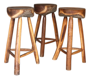 Vintage French Stools, 1960s, Set of 3