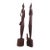 Vintage Mid-Century Balinese Modernist Warrior Princess Statues – Matched Pair Signed by A. Berata For Sale