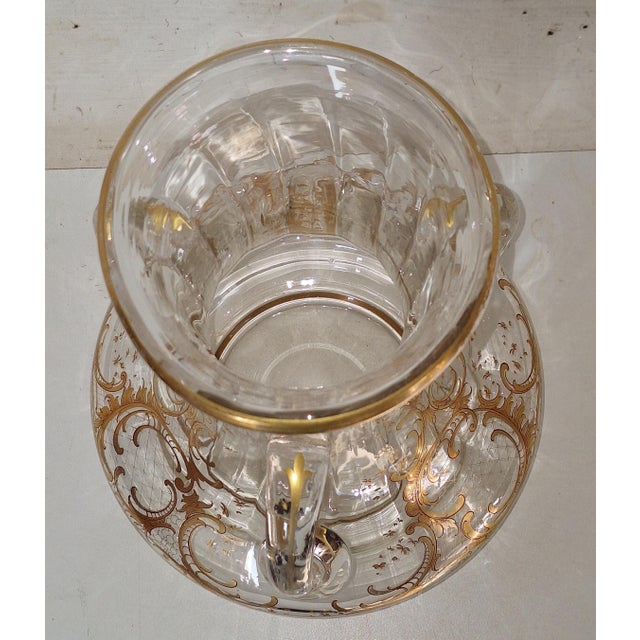 Large Antique Handmade Glass Vase, 1890s For Sale - Image 4 of 7