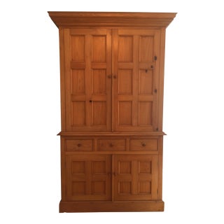Solid Pine Armoire Cabinet For Sale