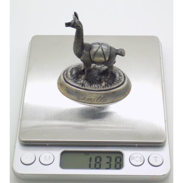 1.8-oz. Vintage Peruvian Handmade Genuine Sterling 925 Silver Camusso Brand Llama Figurine For Sale - Image 9 of 11
