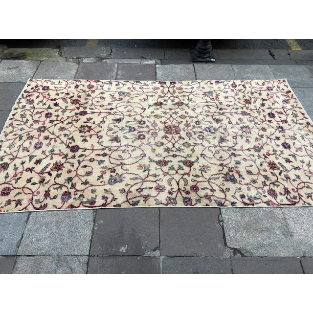 1960s Vintage Turkish Oushak Rug - 4′7″ × 8′4″ For Sale - Image 6 of 10