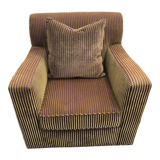 Custom Square Arm Swivel Club Chair For Sale