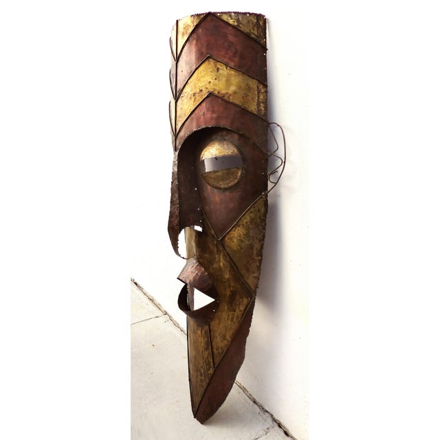Monumental Brutalist TorchCut MixedMetal Mask Chairish
