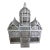 Large Harrods Department Store English Antique Wooden and Wire Off White Patina Sculptural Bird Cage For Sale
