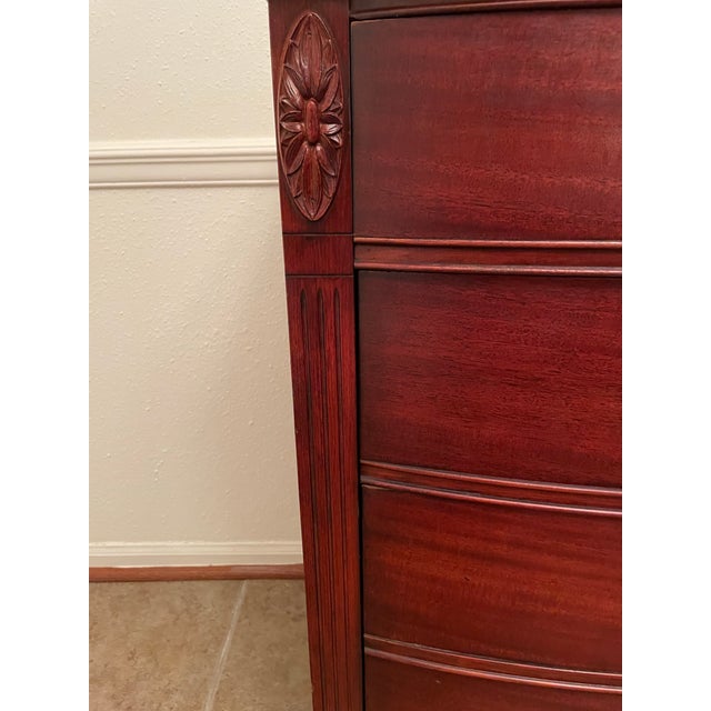 1940s Vintage Mid-Century Modern Dixie Mahogany Bowfront Dresser For Sale - Image 5 of 12