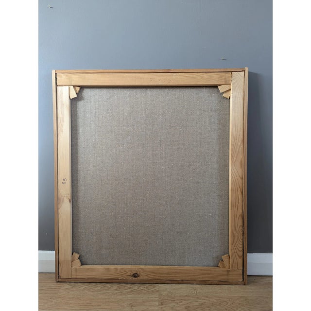 Mid-Century Modern 'Floral by Blue' Vintage Original Swedish Still Life Oil Painting, Framed For Sale - Image 11 of 11