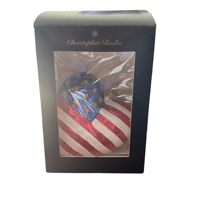 2000 - 2009 2001 Christopher Radko American Brave Heart Ornament Original Box For Sale - Image 5 of 6