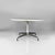 American modern dining table by Charles & Ray Eames for Herman Miller, 1960s Dining table with a round wooden top covered...