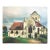 Midcentury French Church Painting, Oil on Canvas For Sale