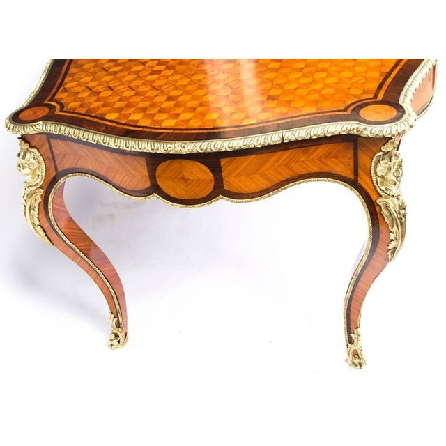 19th Century French Bureau Plat Parquetry Writing Table For Sale - Image 6 of 10