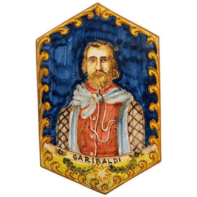 Garibaldi's Portrait Majolica, Ceramic, Made in Italy For Sale - Image 5 of 5