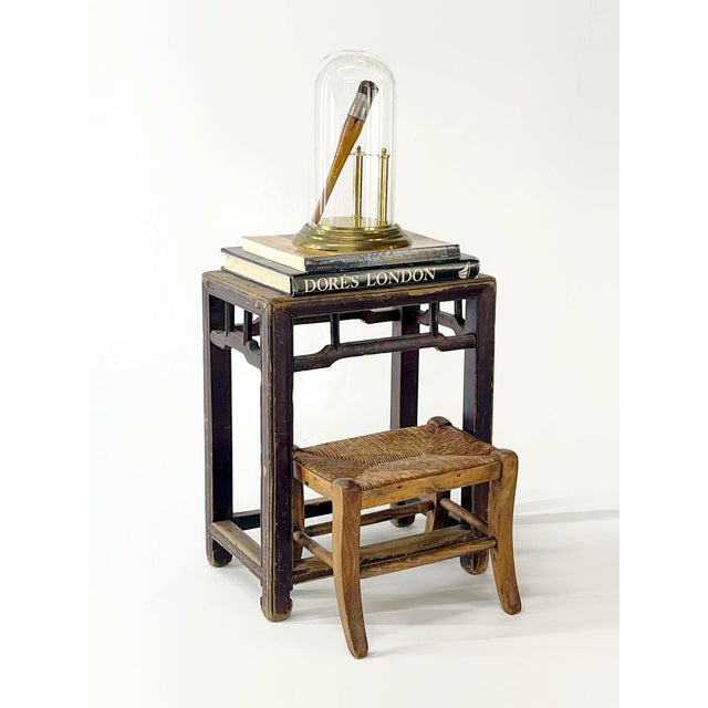 Petite Antique Primitive French Rush Footstool For Sale - Image 9 of 10