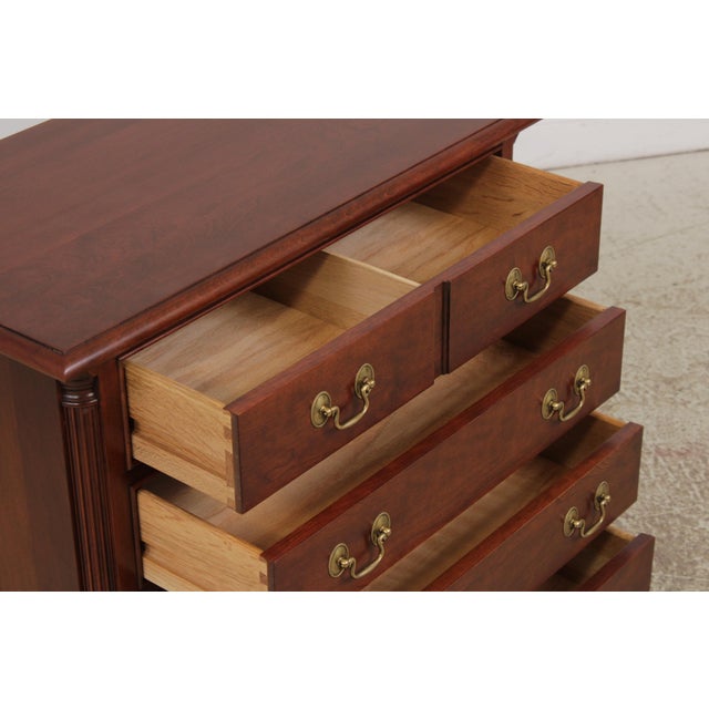 Pair of Stickley Cherry Georgian Style Nightstands For Sale In Philadelphia - Image 6 of 15