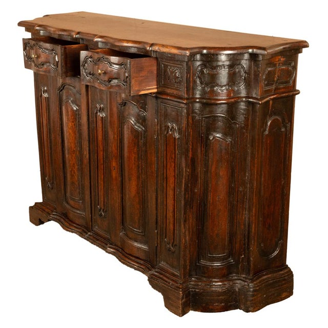 Antique Italian 17th Century Renaissance Carved Walnut Sideboard Credenza 1600 For Sale - Image 10 of 17