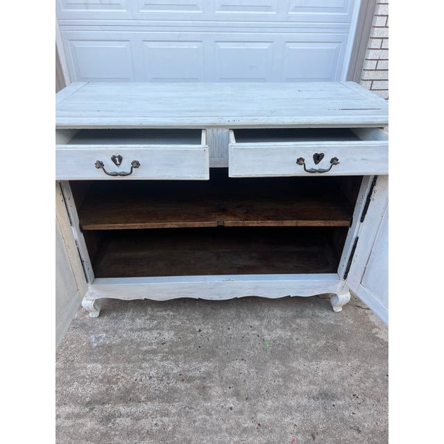 French 19th Century Louis XV Painted Walnut Two Door Buffet For Sale - Image 11 of 12