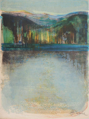 Camille Hilaire, Alsace, Le lac d’Altenweiher, Lithograph