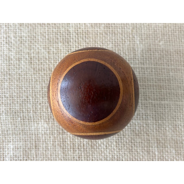 Antique Arts & Crafts Intarsia Inlay Turned Wood Darning Eggs, Set of 5 For Sale - Image 16 of 18