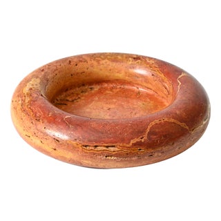 Italian Red Travertine Bowl from UP&UP, 1970s For Sale
