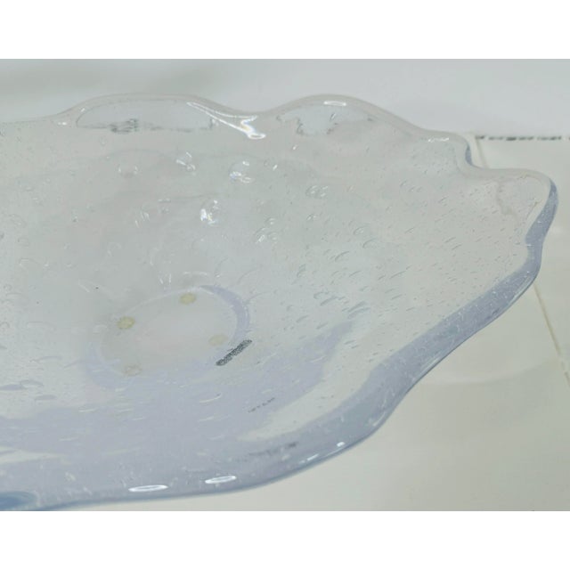 Contemporary Simon Pearce Art Glass Handblown Freeform Bubble Console Bowl For Sale - Image 3 of 11