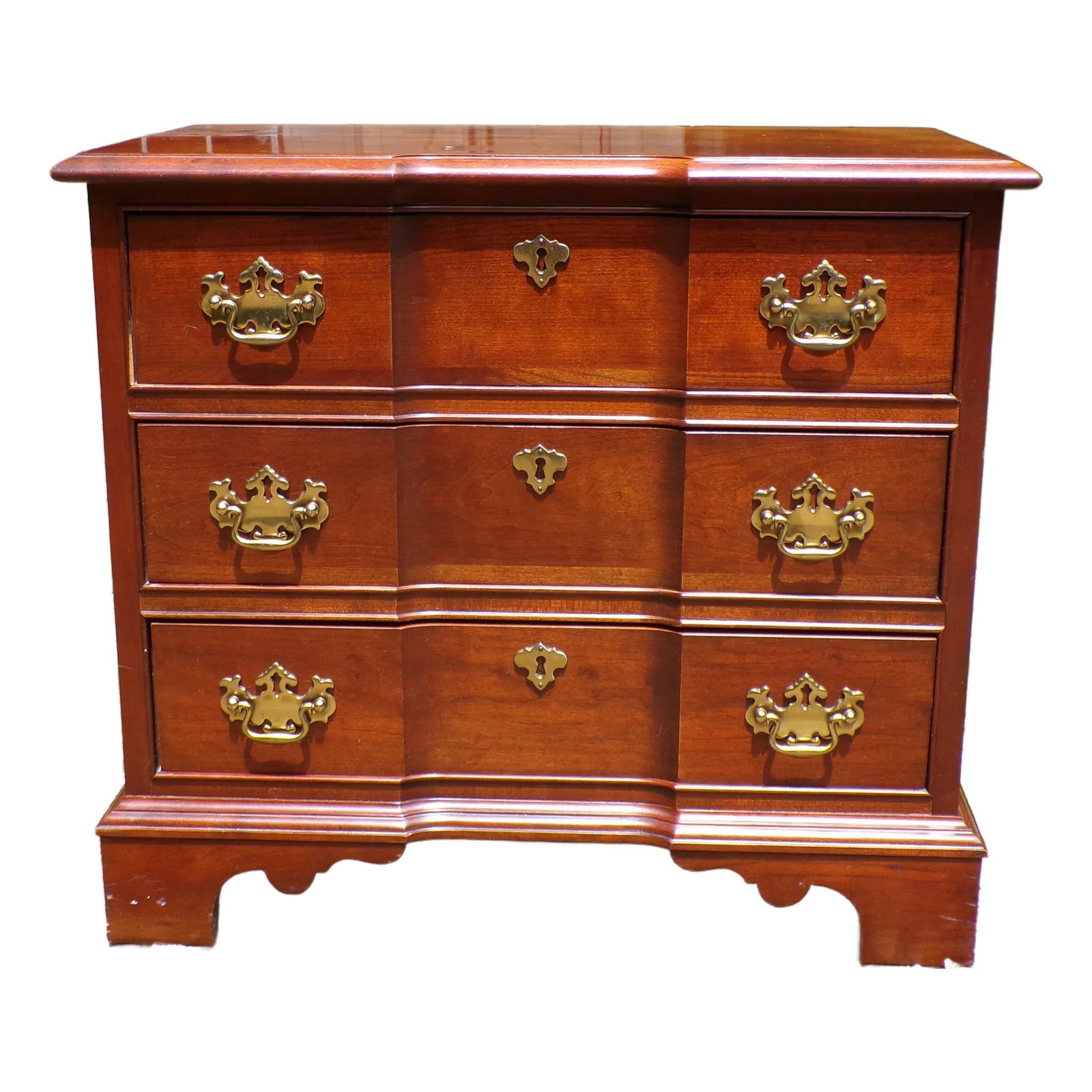 Vintage Pennsylvania House Blockfront Solid Cherry Nightstand