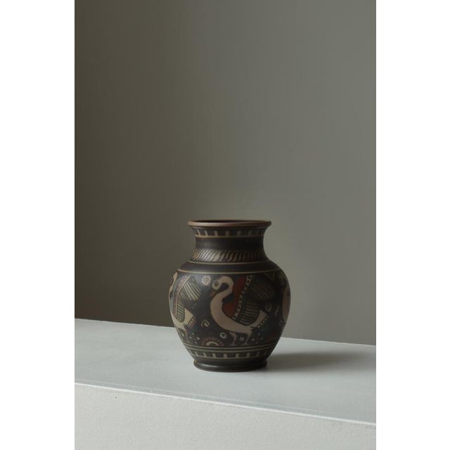 1920s Art Nouveau Terracotta Vase by L. Hjorth, 1920s For Sale - Image 5 of 11