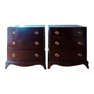 Pair of Ralph Lauren Mahogany Nightstands For Sale