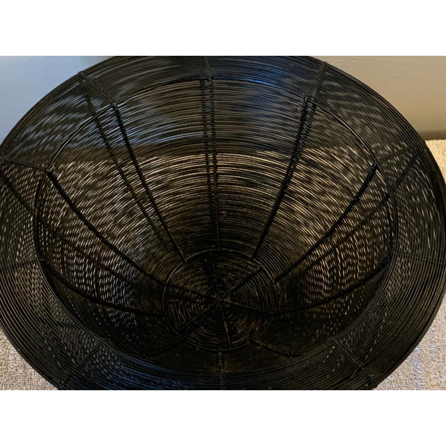 Vintage Modern Black Metal 15.5” Wire Fruit Bowl Basket For Sale - Image 6 of 8