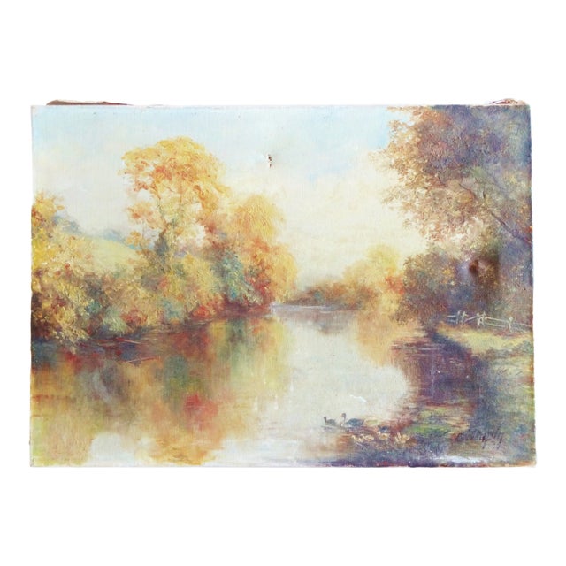 Late 19th Century Antique Louis Jacques Dupuy French Landscape Oil Painting For Sale