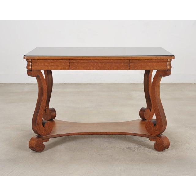 Late 19th Century American Empire Oak Library Table From "And Just Like That…" For Sale - Image 5 of 18