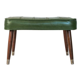 Green Mid-Century Foot Stool or Ottoman For Sale