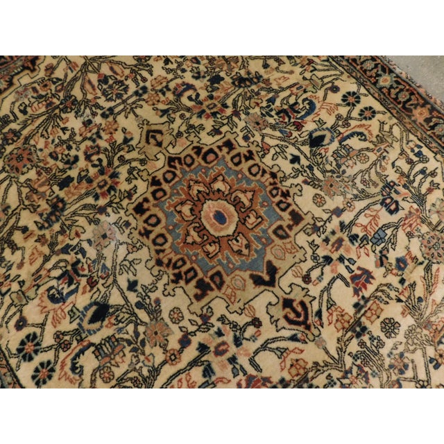 Beige Vintage Persian Rug For Sale - Image 8 of 9