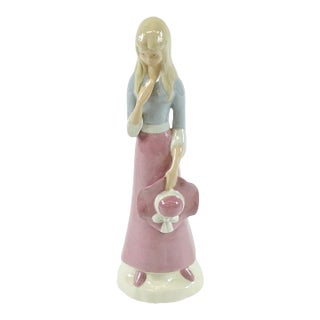 Late 20th Century European Porcelain Figurine of a Girl For Sale