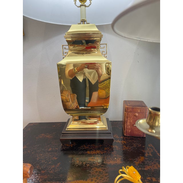 Brass Pair of Large Ming Style Brass Table Lamps, 1960s, Italy For Sale - Image 8 of 18
