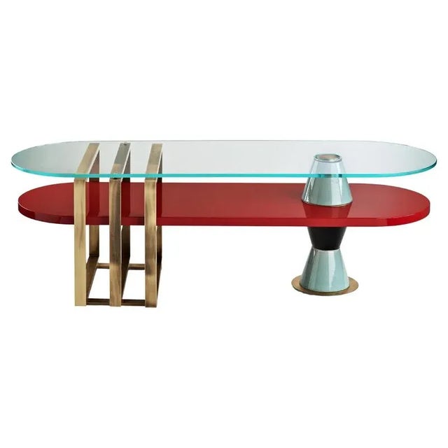 Metal Palm Oval Coffee Table by Marioni For Sale - Image 7 of 7