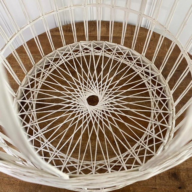 White Vintage Mid-Century Spun Fiberglass Birdcage in the Style of Russel Woodard For Sale - Image 8 of 10