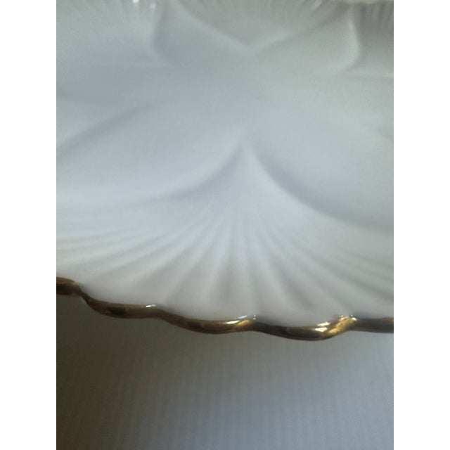 Vintage Shelley England Dainty Regency Pedestal Compote/Cake White With Gold Trim For Sale - Image 11 of 18