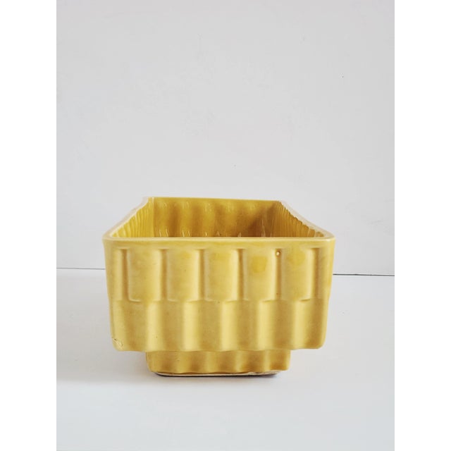 1950s Mid Century Modern Cookson Pottery Yellow Ceramic CachePot For Sale - Image 5 of 10