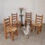 Incredible set of four wood and woven chairs by Charles Dudouyt from France 1950s. Solid and chunky tapered legs with...