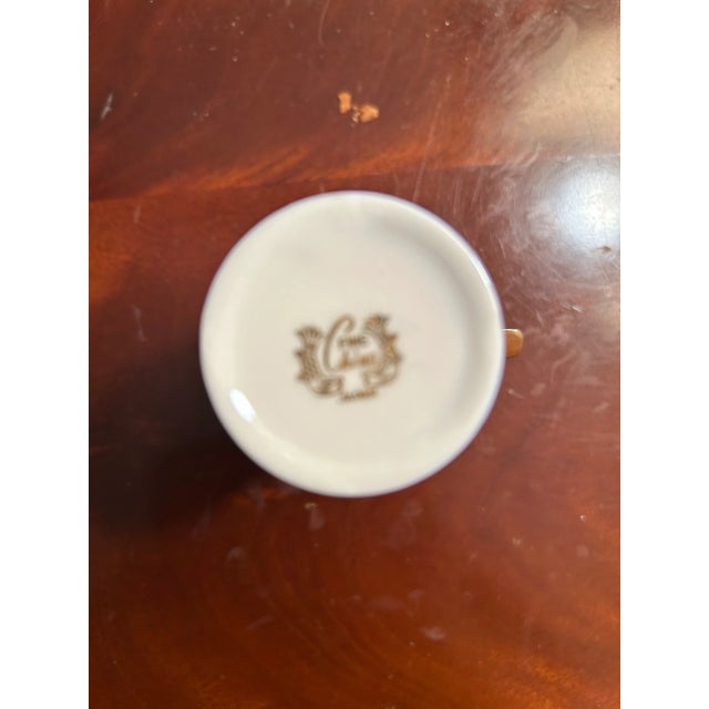 Art Nouveau Mid 20th Century Gold-Rim Porcelain Demitasse Set- 8 Pieces For Sale - Image 3 of 4