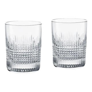 Late 20th Century Baccarat Nancy Old Fashioned Glasses, Pair For Sale