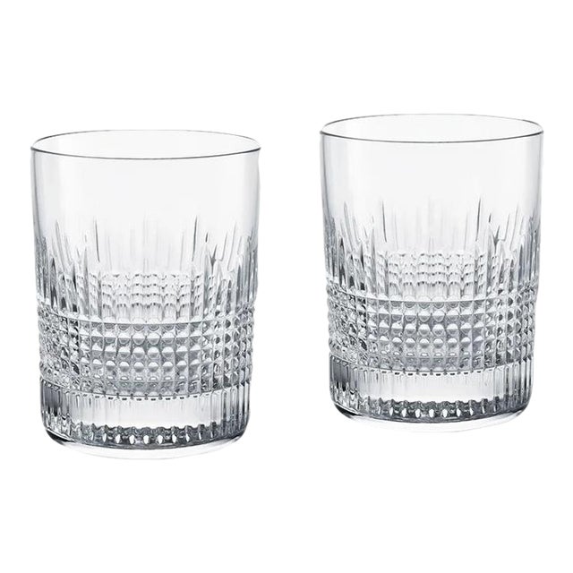 Late 20th Century Baccarat Nancy Old Fashioned Glasses, Pair For Sale