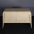 Natural parchment chest of drawers with three drawers. Dimensions (WxDxH) 141x82x53 cm