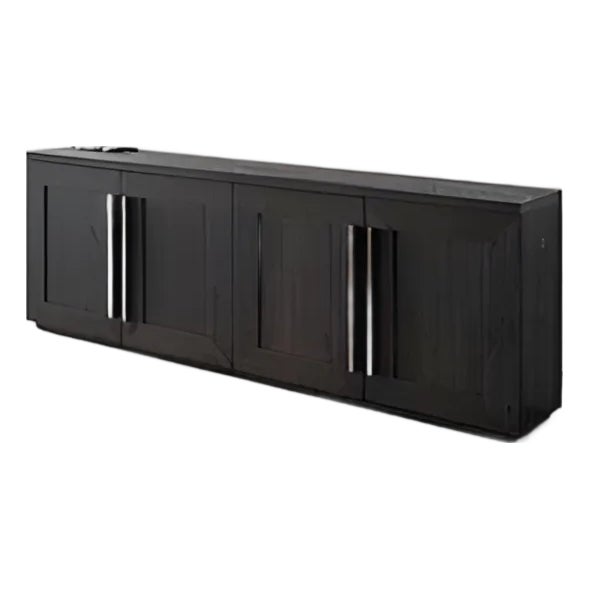 Restoration Hardware Machinto 4-Door Media Console in Brown Oak For Sale