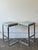 Vintage Pair of Milo Baughman Style Barstools in Blue-Gray Alligator Vinyl For Sale - Image 10 of 11