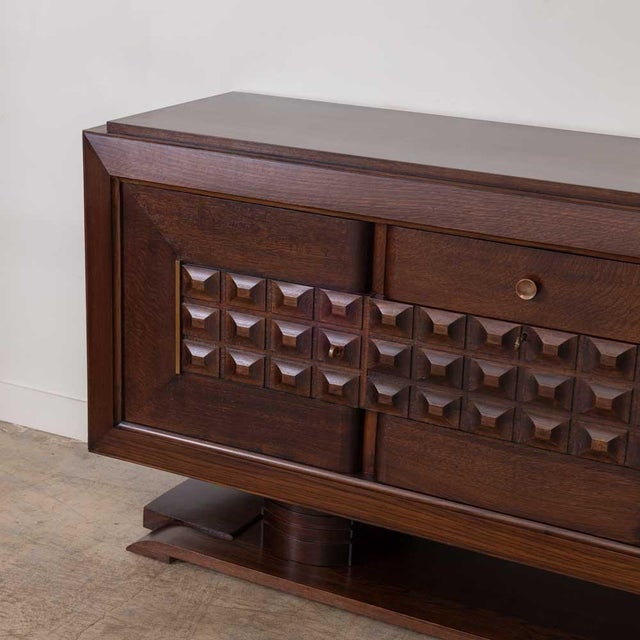 1940s French Carved Wood Sideboard by Charles Dudouyt, Attributed For Sale - Image 13 of 17